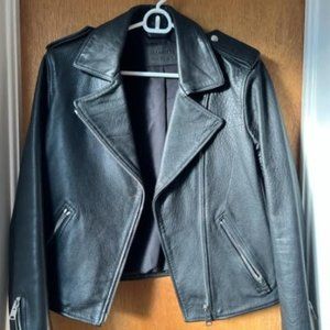 All Saints Black Leather Moto Jacket